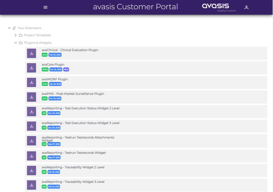 avasis Customer Portal